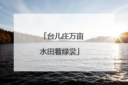 台儿庄万亩水田着绿裳
