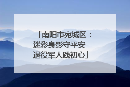 南阳市宛城区：迷彩身影守平安 退役军人践初心