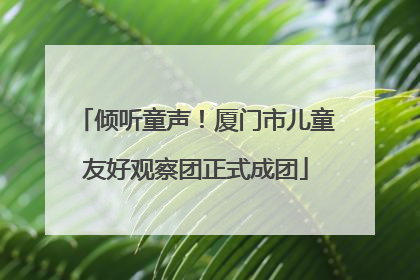 倾听童声！厦门市儿童友好观察团正式成团