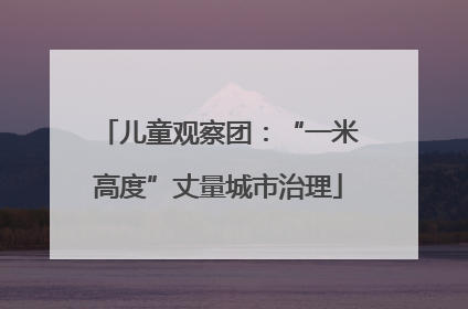 儿童观察团：“一米高度”丈量城市治理