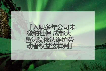入职多年公司未缴纳社保 成都大邑法院依法维护劳动者权益这样判