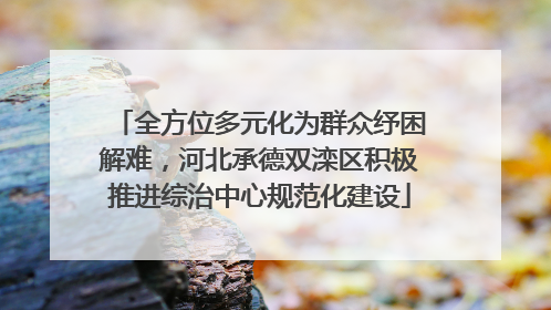 全方位多元化为群众纾困解难，河北承德双滦区积极推进综治中心规范化建设