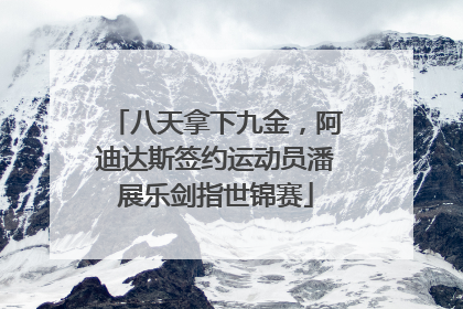 八天拿下九金，阿迪达斯签约运动员潘展乐剑指世锦赛