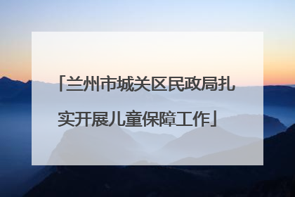 兰州市城关区民政局扎实开展儿童保障工作