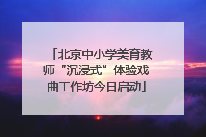 北京中小学美育教师“沉浸式”体验戏曲工作坊今日启动