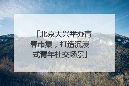北京大兴举办青春市集，打造沉浸式青年社交场景