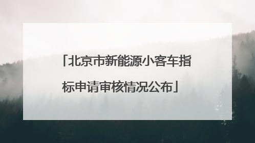 北京市新能源小客车指标申请审核情况公布
