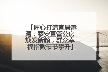 匠心打造宜居港湾：泰安直管公房焕发新颜，群众幸福指数节节攀升