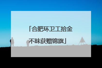 合肥环卫工拾金不昧获赠锦旗
