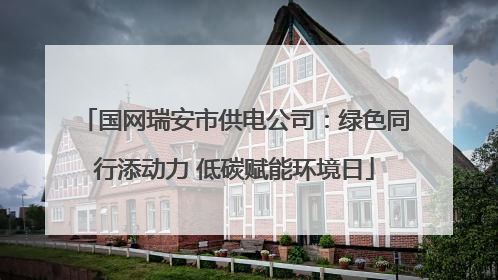 国网瑞安市供电公司：绿色同行添动力 低碳赋能环境日