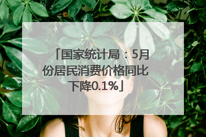 国家统计局：5月份居民消费价格同比下降0.1%