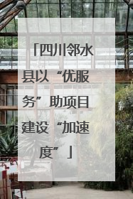 四川邻水县以“优服务”助项目建设“加速度”
