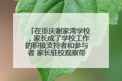 在重庆谢家湾学校，家长成了学校工作的积极支持者和参与者 家长驻校观察带来可喜变化
