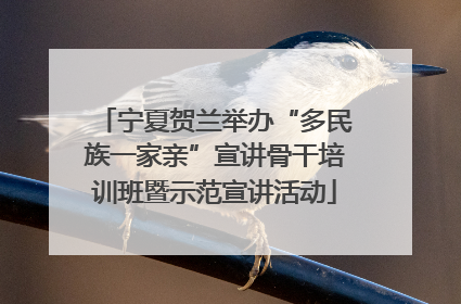 宁夏贺兰举办“多民族一家亲”宣讲骨干培训班暨示范宣讲活动