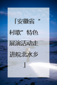 安徽省“村歌”特色展演活动走进皖北水乡