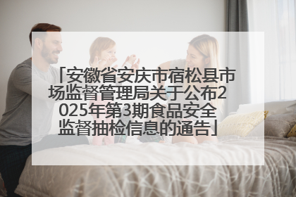 安徽省安庆市宿松县市场监督管理局关于公布2025年第3期食品安全监督抽检信息的通告