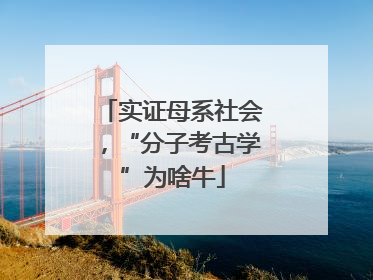 实证母系社会，“分子考古学”为啥牛