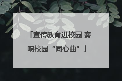 宣传教育进校园 奏响校园“同心曲”