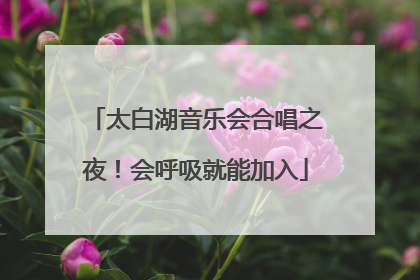 太白湖音乐会合唱之夜！会呼吸就能加入