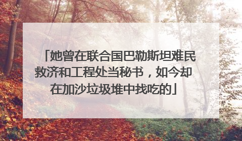 她曾在联合国巴勒斯坦难民救济和工程处当秘书，如今却在加沙垃圾堆中找吃的