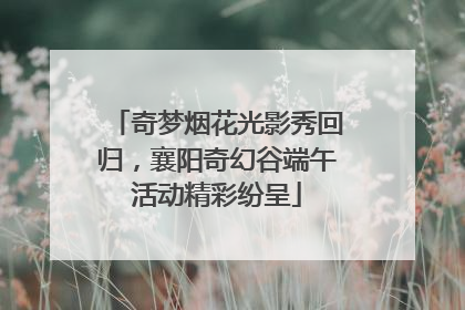 奇梦烟花光影秀回归，襄阳奇幻谷端午活动精彩纷呈