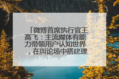 微博首席执行官王高飞：主流媒体有能力带领用户认知世界，在舆论场中搭建理性的讨论空间