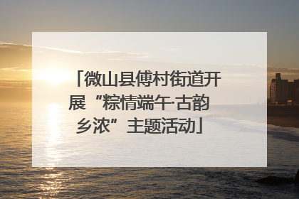 微山县傅村街道开展“粽情端午·古韵乡浓”主题活动