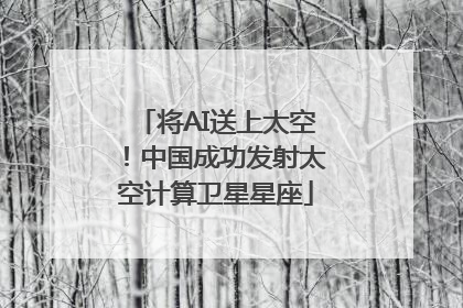 将AI送上太空！中国成功发射太空计算卫星星座