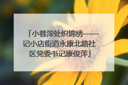 小巷深处织锦绣——记小店街道永康北路社区党委书记康俊萍