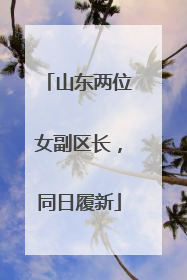山东两位女副区长，同日履新