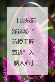 山东菏泽这场“劳模工匠宣讲”入脑入心