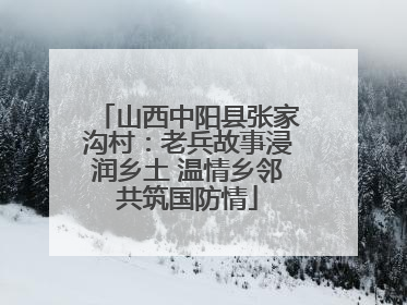 山西中阳县张家沟村：老兵故事浸润乡土 温情乡邻共筑国防情