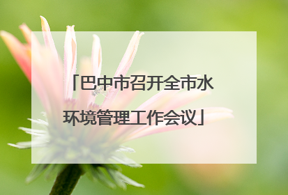 巴中市召开全市水环境管理工作会议