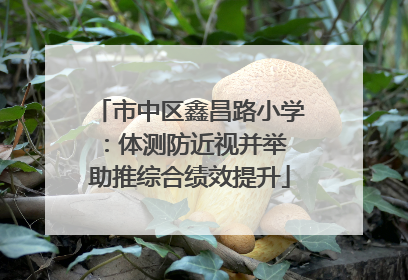 市中区鑫昌路小学：体测防近视并举 助推综合绩效提升
