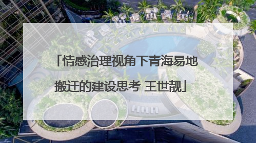情感治理视角下青海易地搬迁的建设思考 王世靓