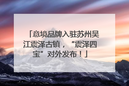 意境品牌入驻苏州吴江震泽古镇，“震泽四宝”对外发布！