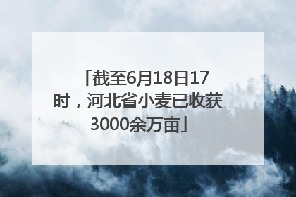 截至6月18日17时，河北省小麦已收获3000余万亩