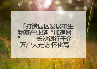 打造园区发展和生物基产业链“加速器”——长沙银行千企万户大走访·怀化高新区、生物基产业链专场活动举行