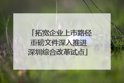 拓宽企业上市路径 重磅文件深入推进深圳综合改革试点