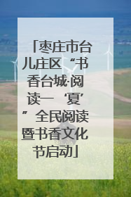 枣庄市台儿庄区“书香台城·阅读一‘夏’”全民阅读暨书香文化节启动
