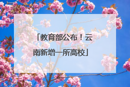 教育部公布！云南新增一所高校