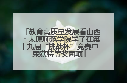 教育高质量发展看山西：太原师范学院学子在第十九届“挑战杯”竞赛中荣获特等奖两项