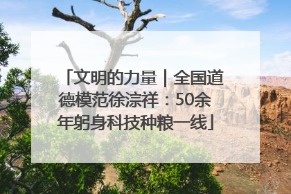 文明的力量｜全国道德模范徐淙祥：50余年躬身科技种粮一线