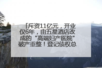 斥资11亿元，开业仅6年，由五星酒店改成的“高端妇产医院”破产重整！登记债权总额已超17亿元