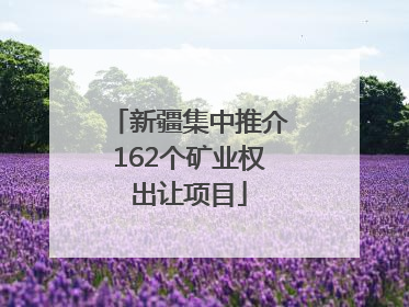 新疆集中推介162个矿业权出让项目
