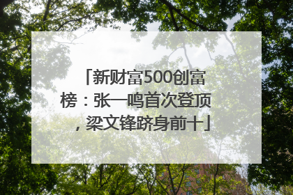 新财富500创富榜：张一鸣首次登顶，梁文锋跻身前十