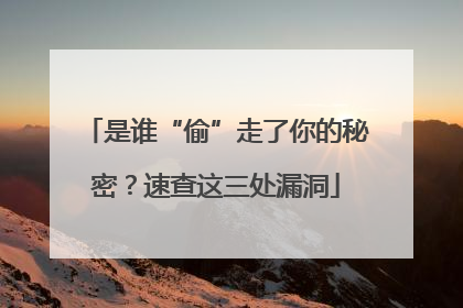 是谁“偷”走了你的秘密？速查这三处漏洞