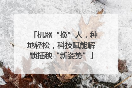 机器“换”人，种地轻松，科技赋能解锁插秧“新姿势”