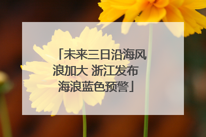未来三日沿海风浪加大 浙江发布海浪蓝色预警