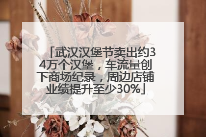 武汉汉堡节卖出约34万个汉堡，车流量创下商场纪录，周边店铺业绩提升至少30%